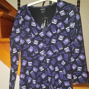 Beetlejuice Long-Sleeve Purple Dress